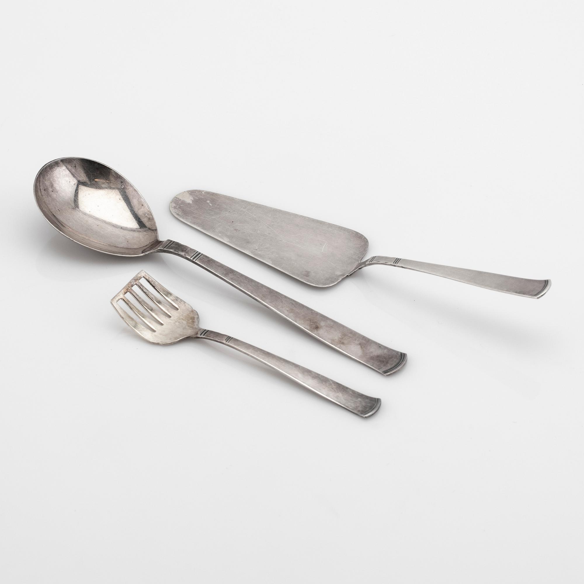 Jacob Ängman, cutlery service, silver, 224 pieces, "Rosenholm", GAB,