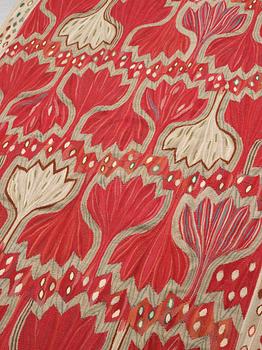 Ann-Mari Lindbom, gift Forsberg, A TAPESTRY/A DRAPE, "Röd Crocus", a tapestry variant, ca 250,5 x 138,5-143 cm, signed AB MMF AML.