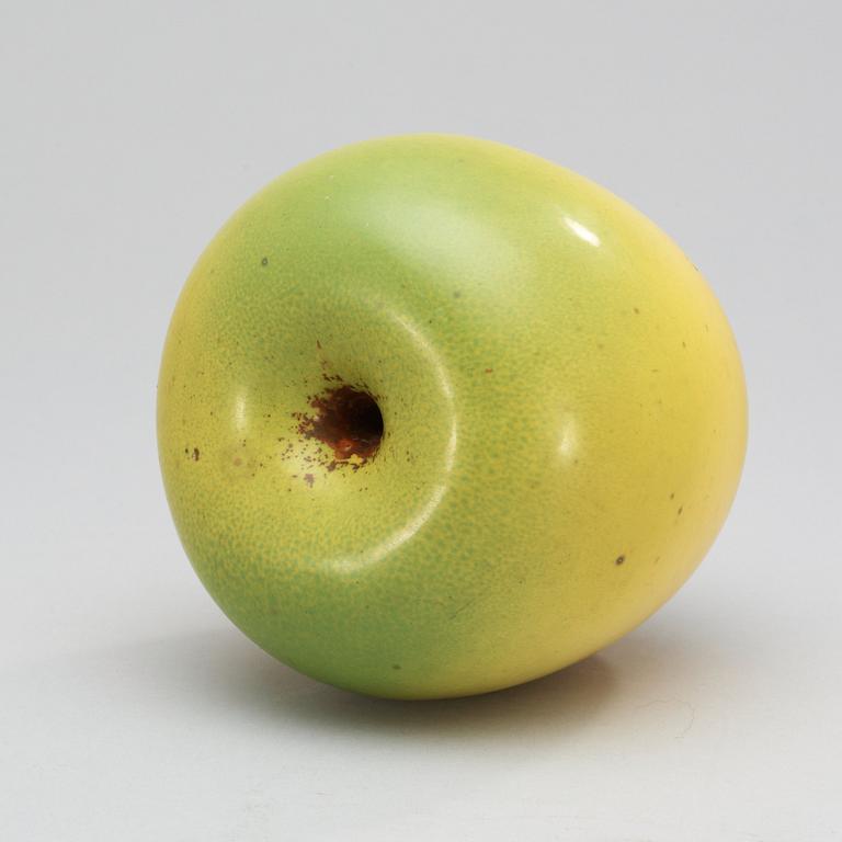 A Hans Hedberg faience apple, Biot, France.