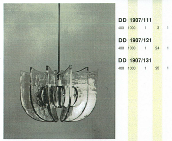 Ingeborg Lundin, taklampa, modell "DD 1907", Orrefors, 1960-tal.