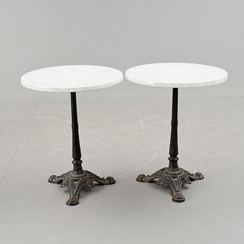CAFEBORD, 2 st, gjutjärn, 1900-talets andra hälft.
