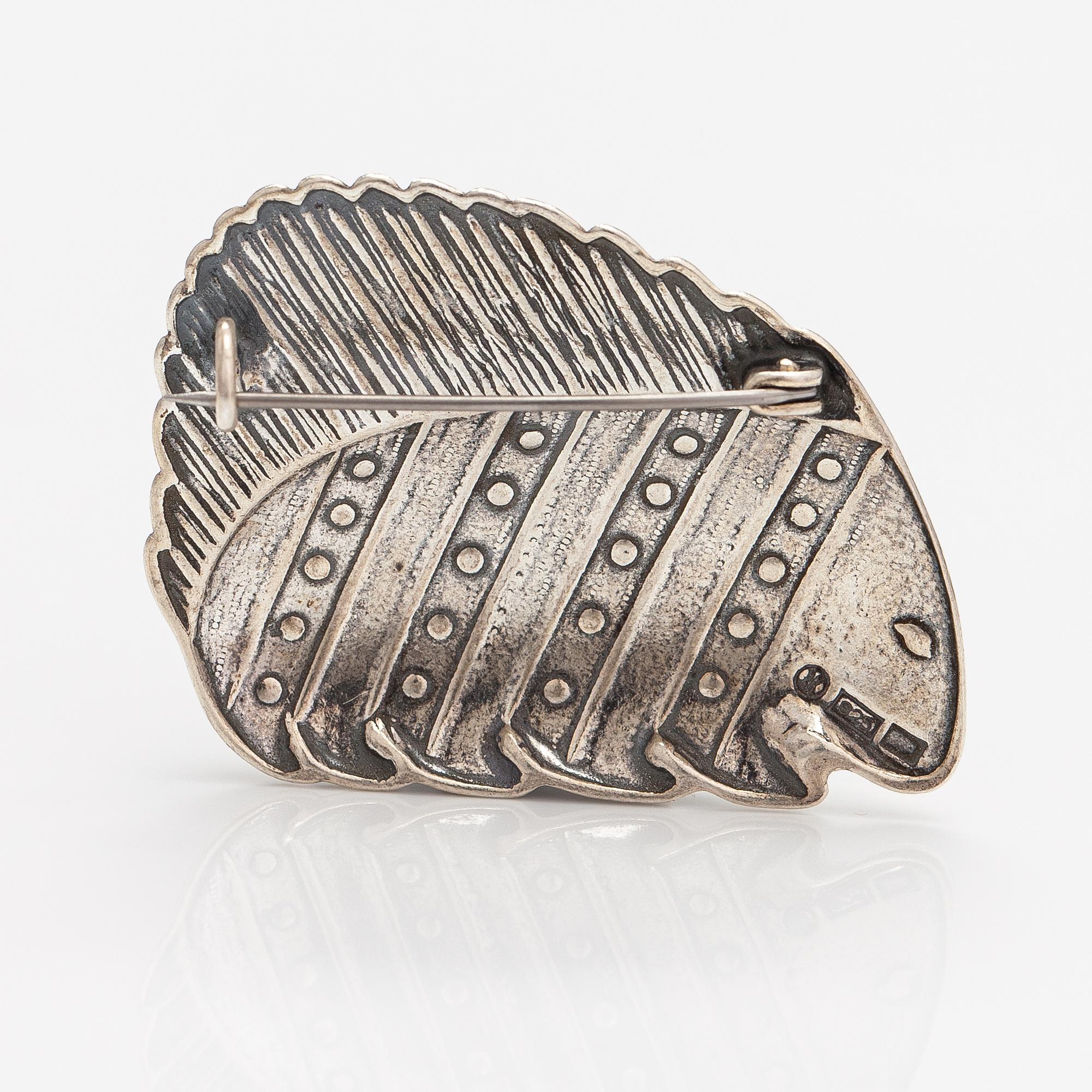 Kirsti Ilvessalo, "Hedgehog", a stelring silver brooch. Kalevala Koru, Helsinki.