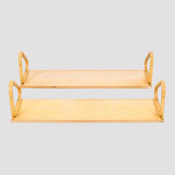 Alvar Aalto, seinähyllyjä, 2 kpl malli 112B, Artek, 1900-luvun loppu.