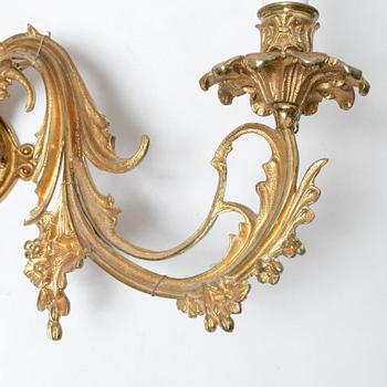 Wall sconces, a pair, circa 1900.