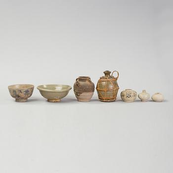 A group of Thai ceramics, Sawnakhalok, 16th Century and later.