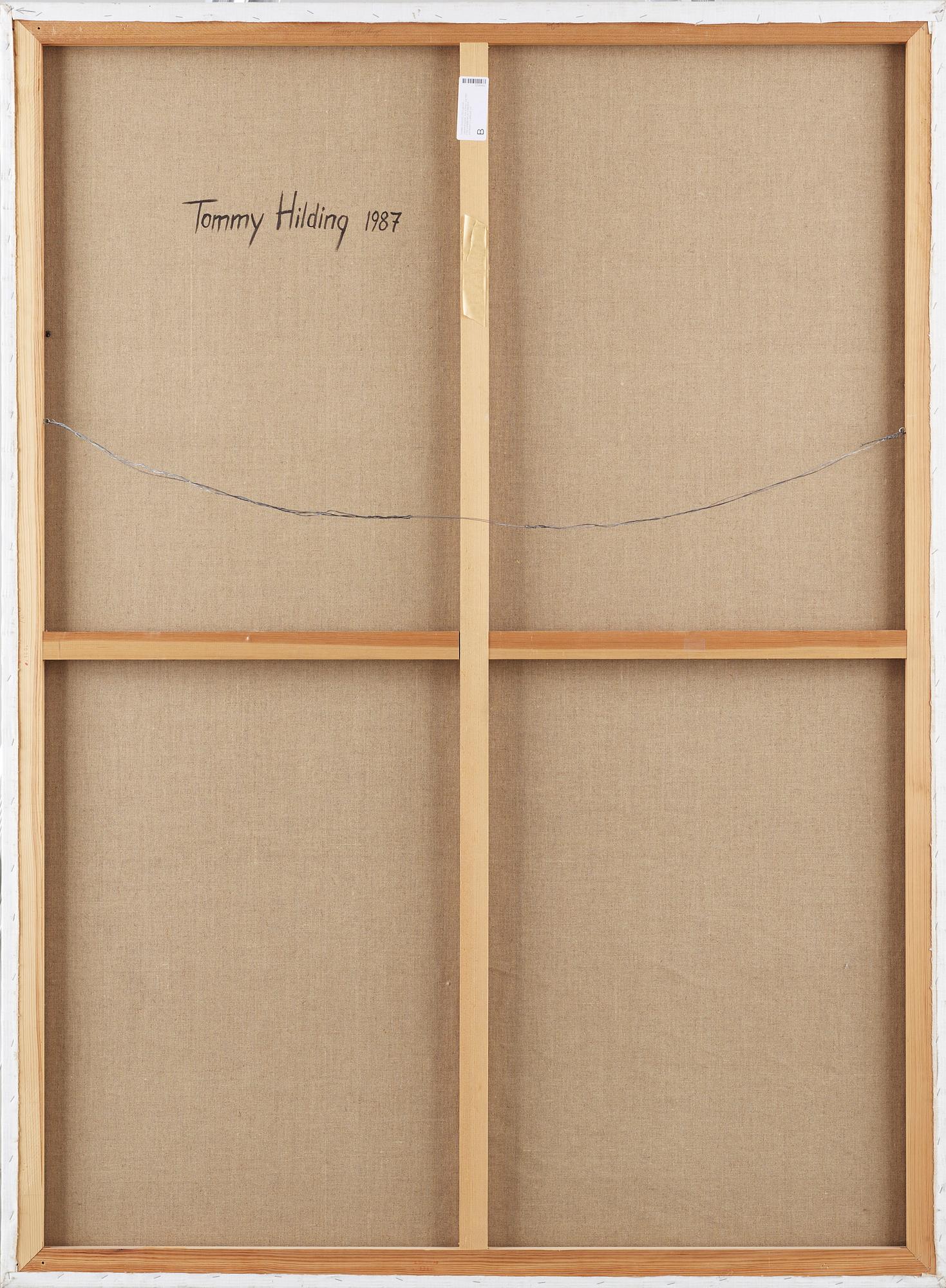 TOMMY HILDING, diptyk, olja på duk, Sign á tergo, dat 1987.