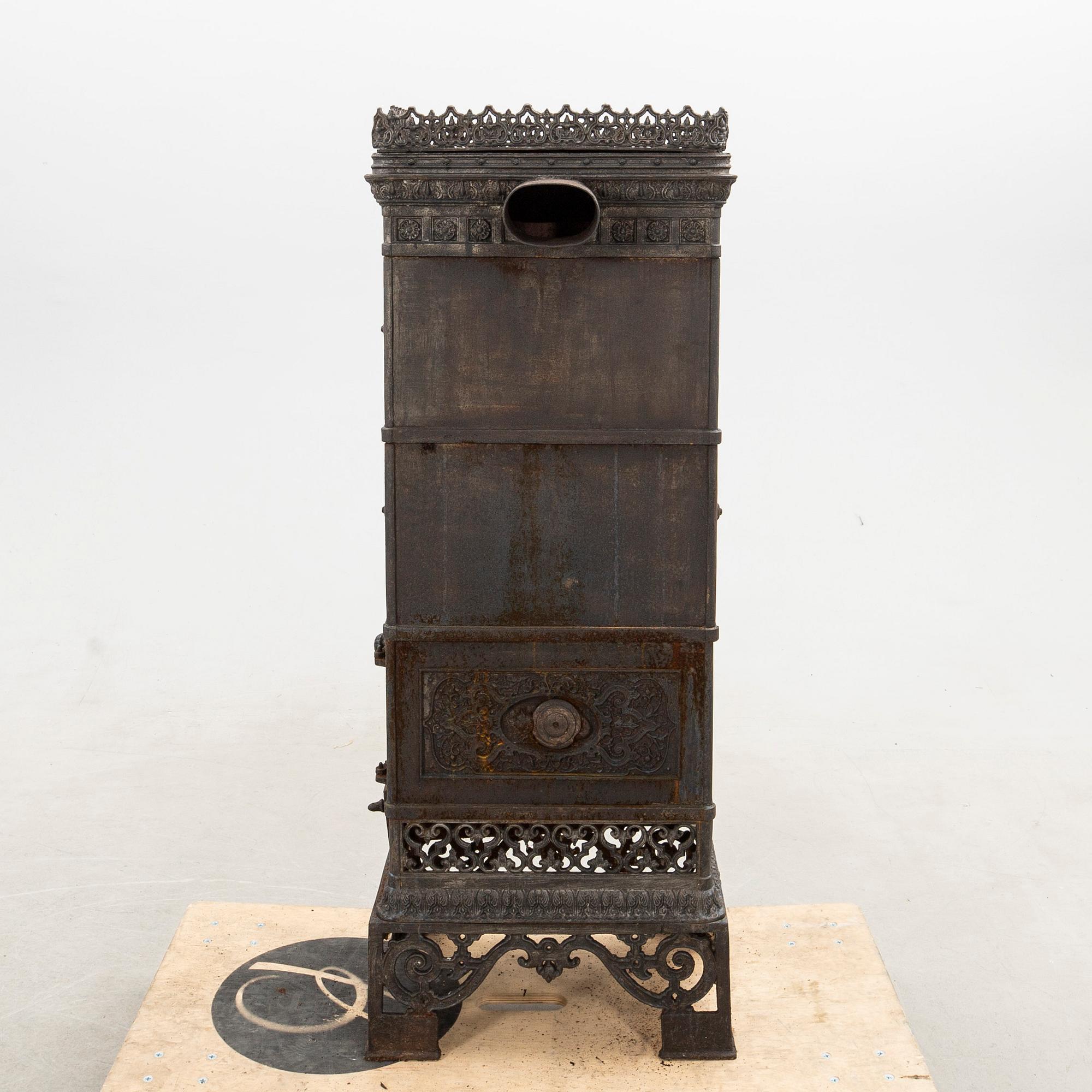 Fireplace, Central Europe, cast iron, circa 1900.