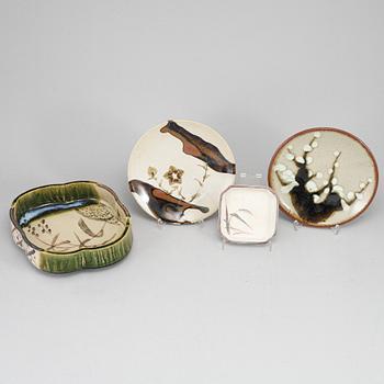 A set of four Japanese dishes, 20th Century.