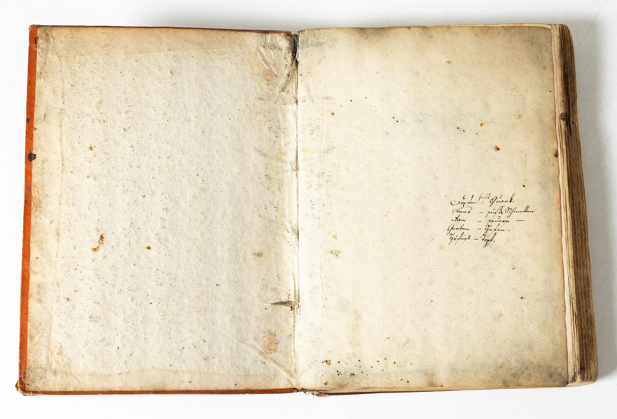 18th-century manuscript cookbook.