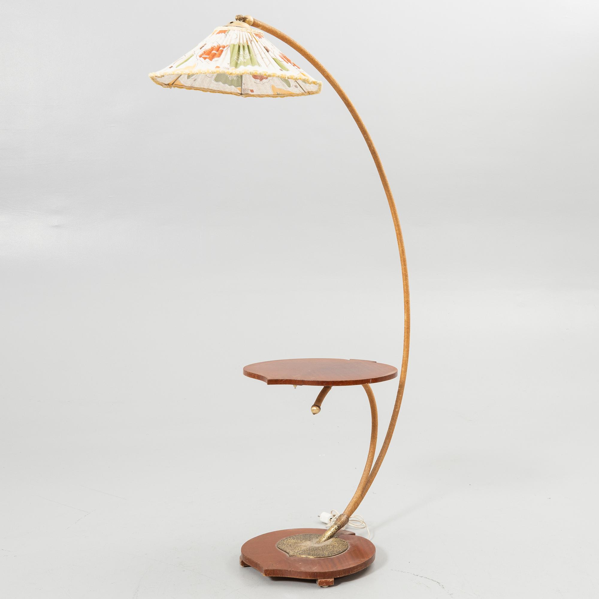 Floor lamp, swan-neck model, first half of the 20th century.