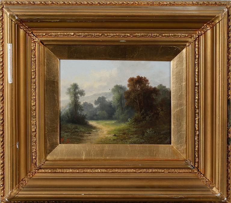 UNIDENTIFIED ARTIST, oil on canvas, two pcs, signed 'A.S', 19th century.