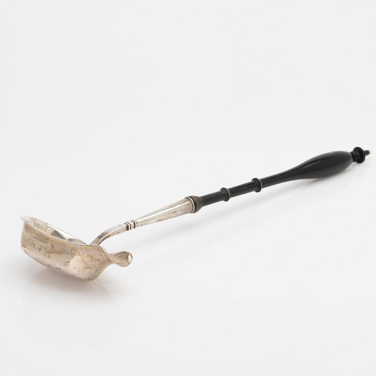 Soup ladle, silver and wood, K. G. Markströms, Uppsala, 1901.