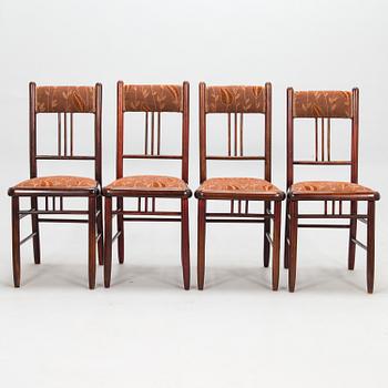 A set of four chairs, Suomen Tuoli-, Kalusto- ja Sorvaustehdas, Jyväskylä & Muurame, Finland 1906-10.