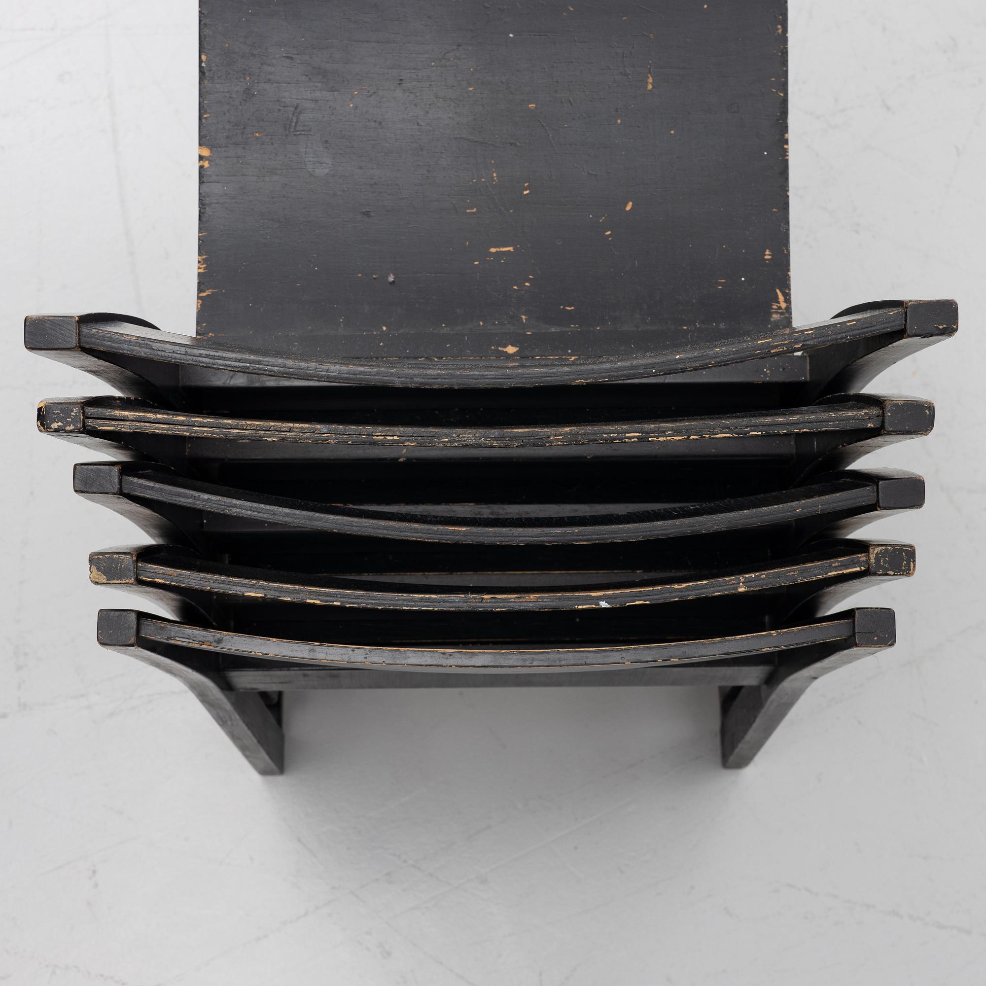 Sven Markelius, ‘Orkesterstolen’, 6 chairs, mid-20th century.