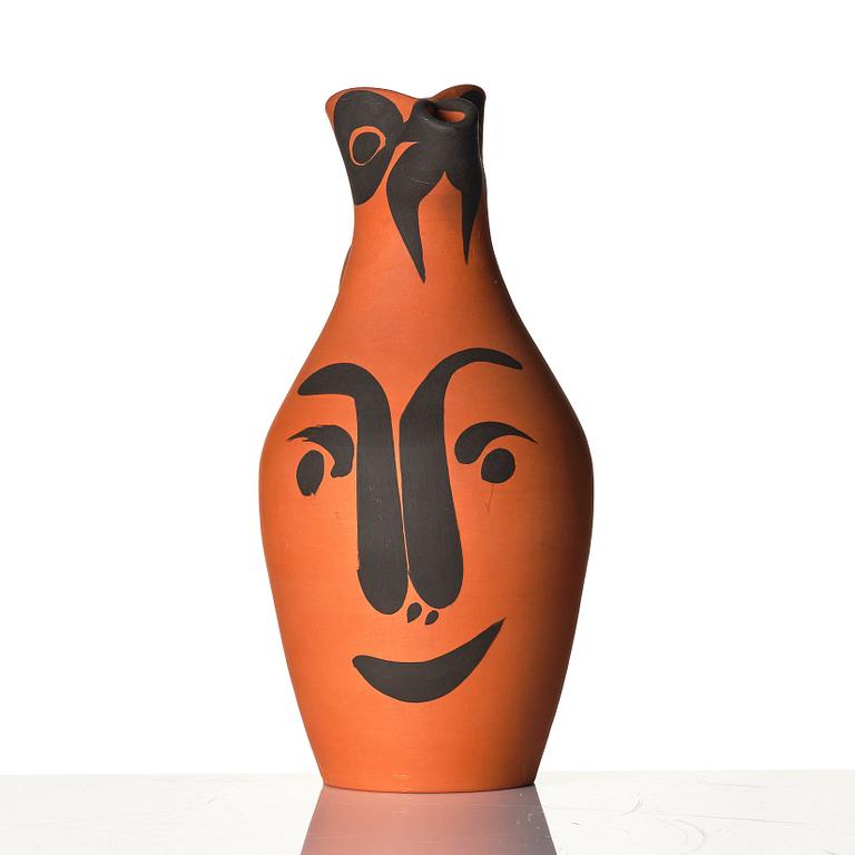 Pablo Picasso, a "Yan Visage" (A.R. 512) faience pitcher, Madoura, Vallauris, post 1963, ed. 57/300.