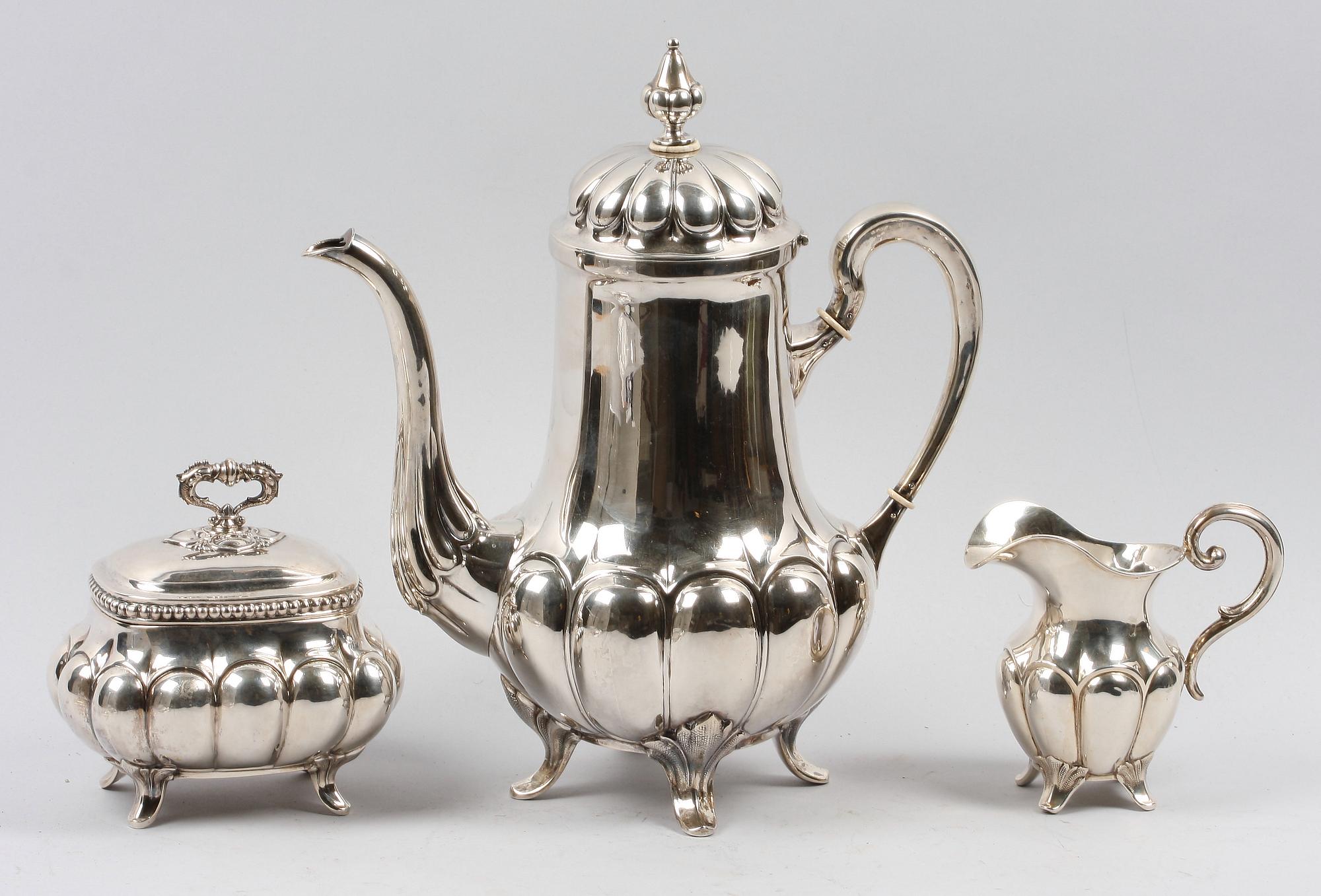 KAFFESERVIS, 3 delar, silver, importstmpl.