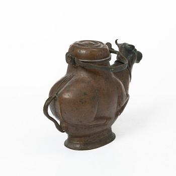 An Indian copper ewer in the shape of a bull Probably Rajasthan, 19th Century.