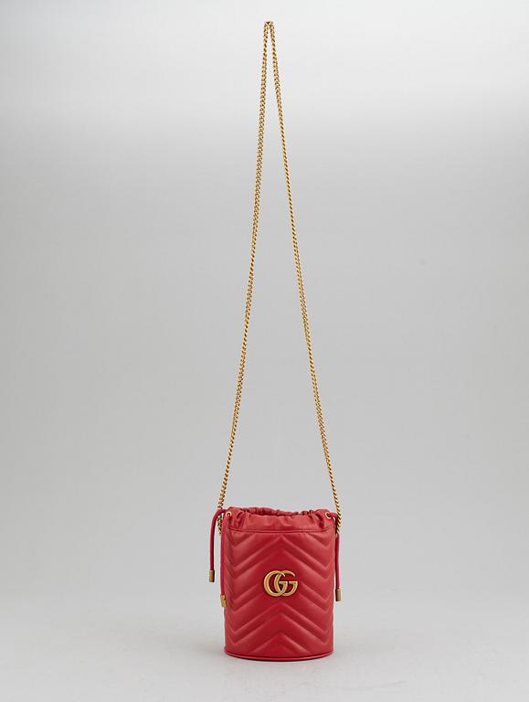 GUCCI, 'Marmont leather bucket bag'.