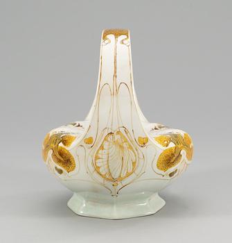 A Roelof Sterken Art Nouveau eggshell porcelain vase, Rozenburg, the Hague, Holland.