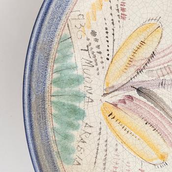 Toini Muona, vati ja kulho, keramiikkaa, signeerattu T. Muona Arabia, Finland.