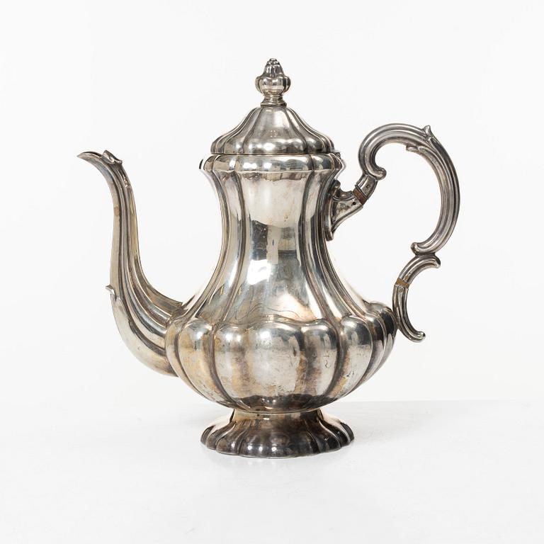 Norwegian Filigree Factory, coffee pot, silver, Oslo, Norway, 1930s.