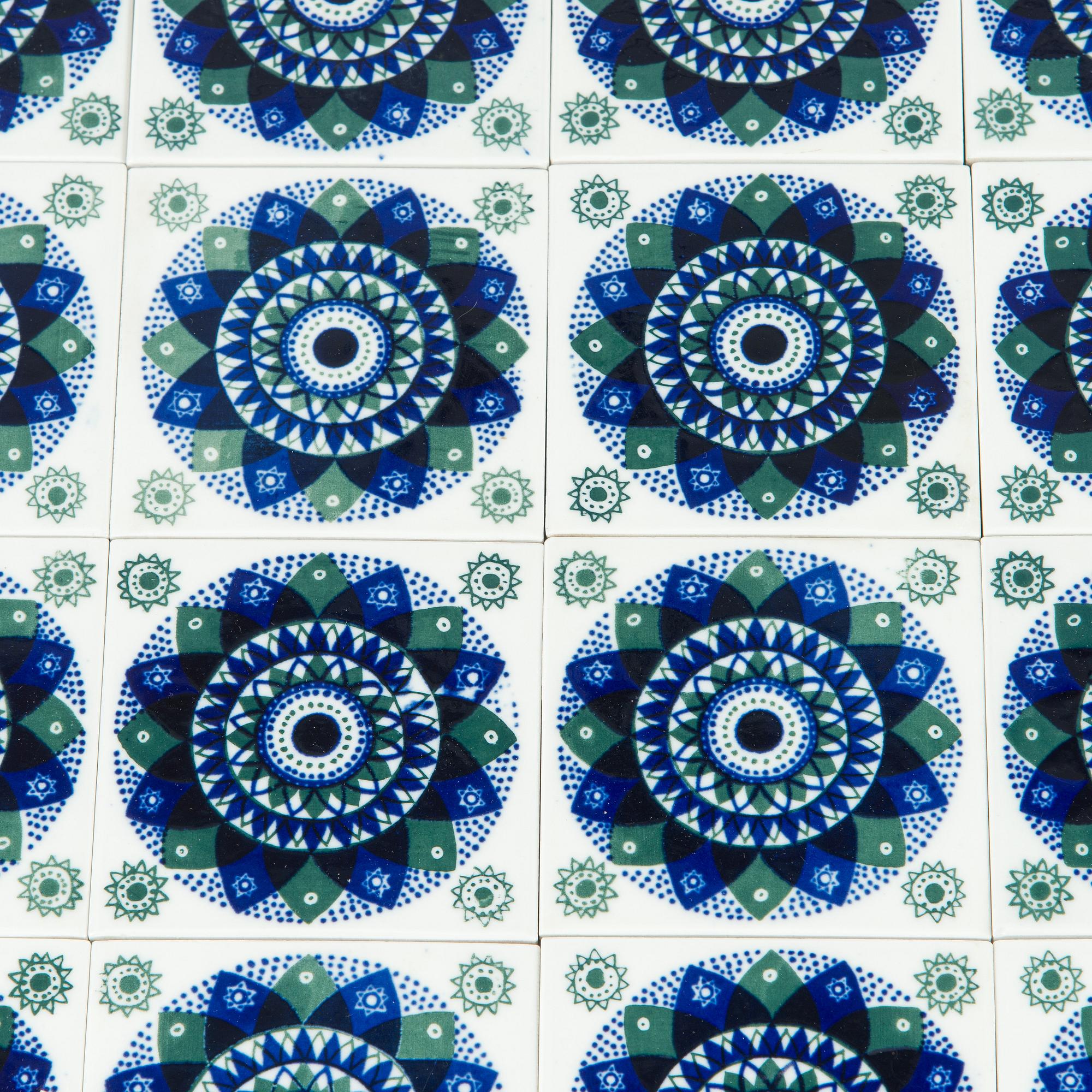 Hilkka-Liisa Ahola, 95 ceramic tiles for Arabia 1960s.