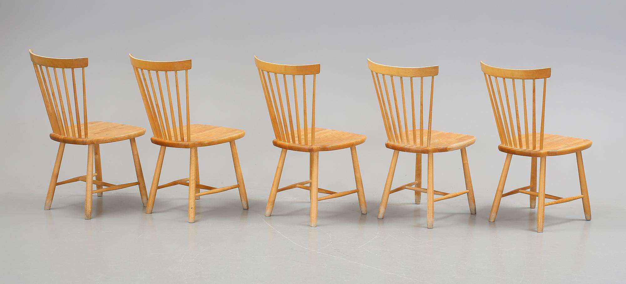 STOLAR, 5 st. "Lilla Åland", Carl Malmsten, Stolab 1992.
