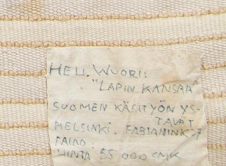 Heli Vuori-Soini, ryijy "Lapinkansaa", Suomen Käsityön Ystävät, noin 165 x 105 cm.
