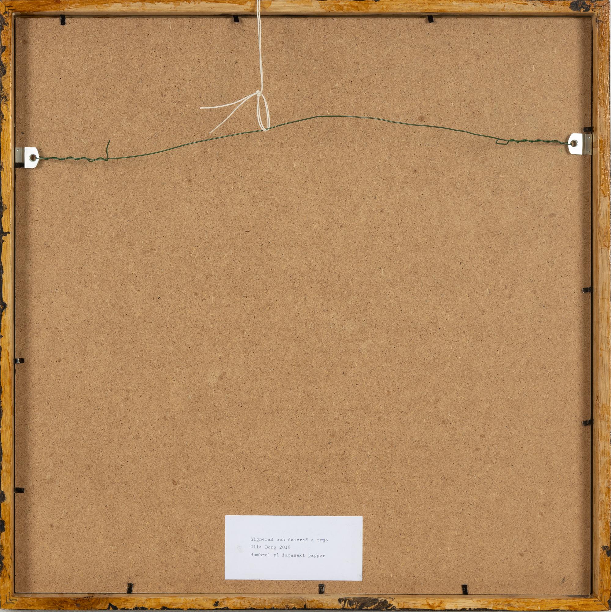 Olle Borg, humbrol on Japanese paper, signed and dated a tergo.