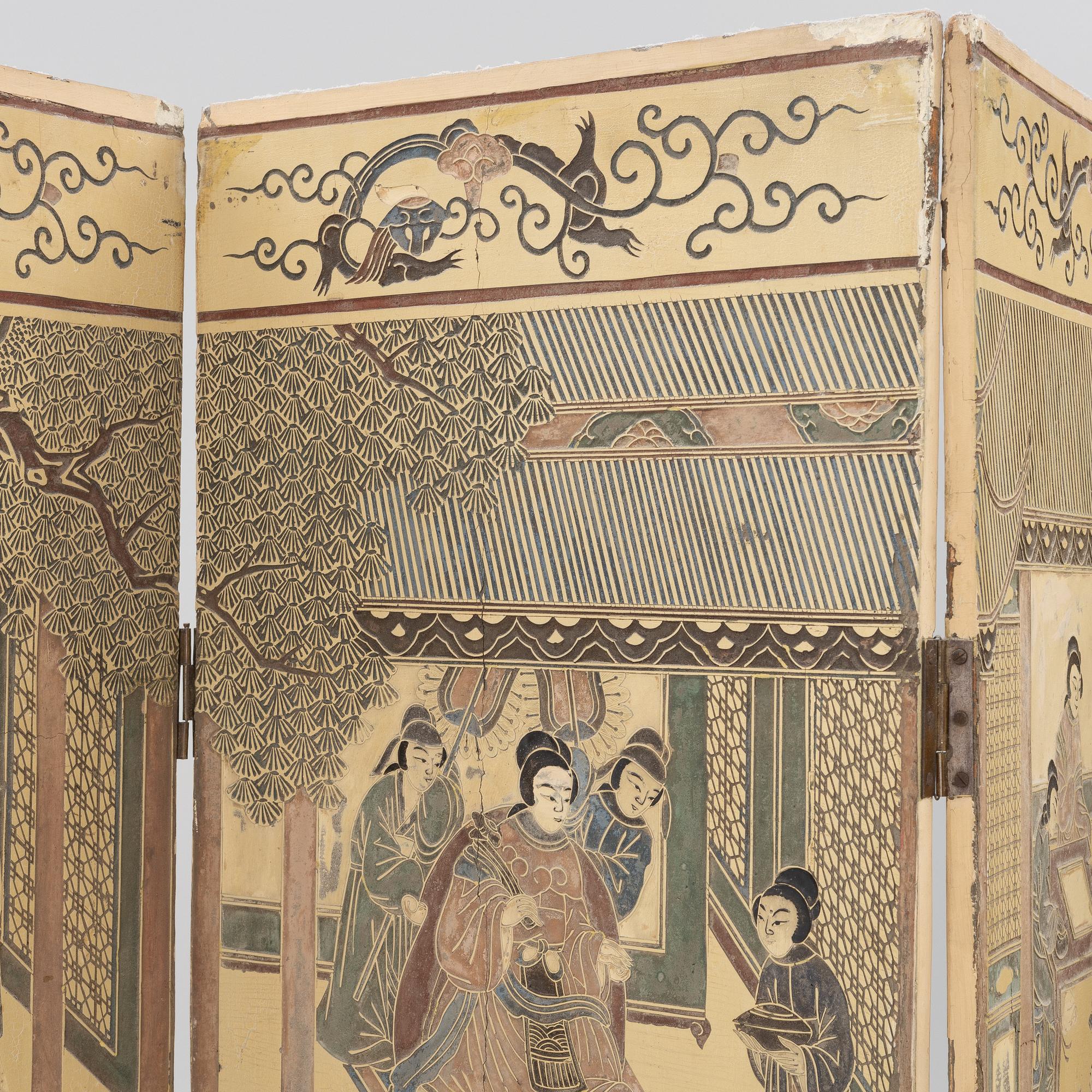 Vikskärm, Kina, omkring 1900.