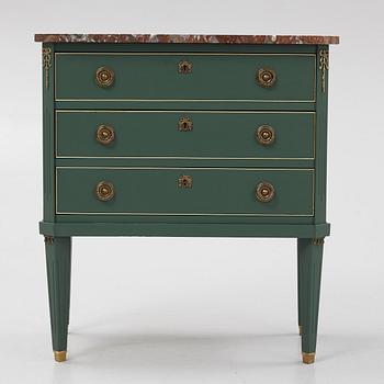 A mid 20th century Gustavian style chest of drawers.