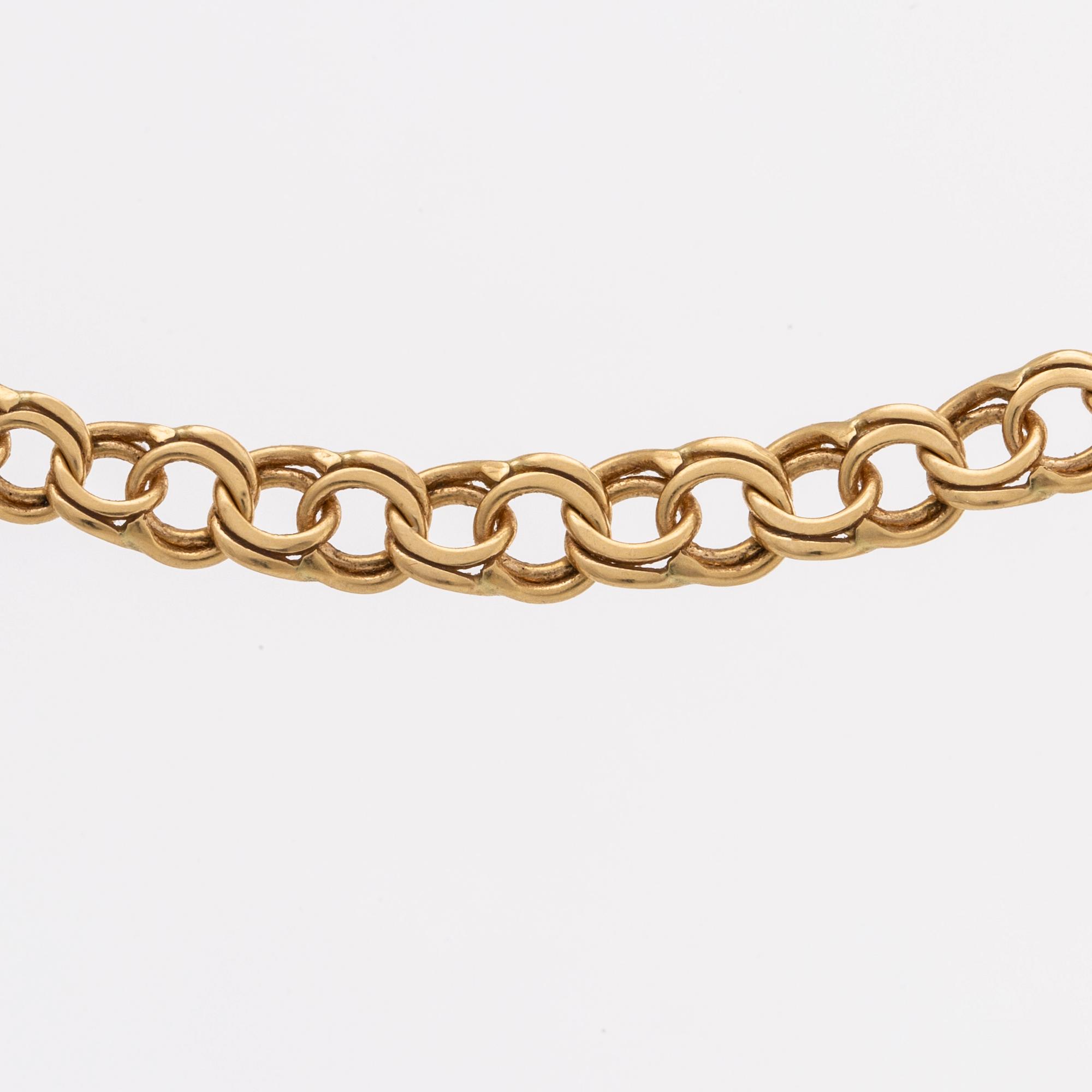 A Swedish 20th century 18K gold chain mark of N-E Södermark Kping 1980, weight ca 13,2 gr.