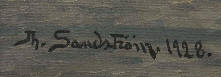 JOHAN OSSIAN-ANDERSSON, olja på duk, sign Th. Sandström och dat 1928.
