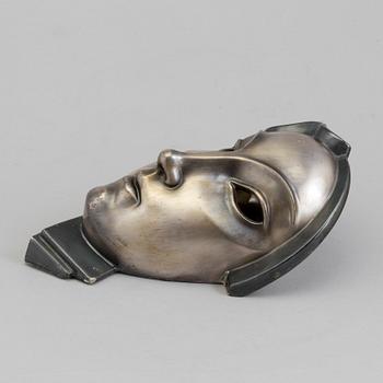 GERHARD SCHLIEPSTEIN, a porcelain and pewter mask from Rosenthal, Germany, 1920's.