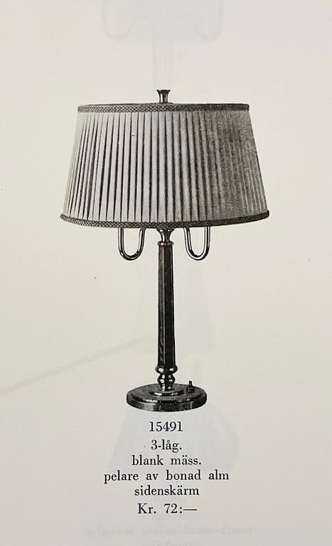 Harald Notini, table lamp, model "15491", Arvid Böhlmark's Lamp Factory, 1940s-50s.