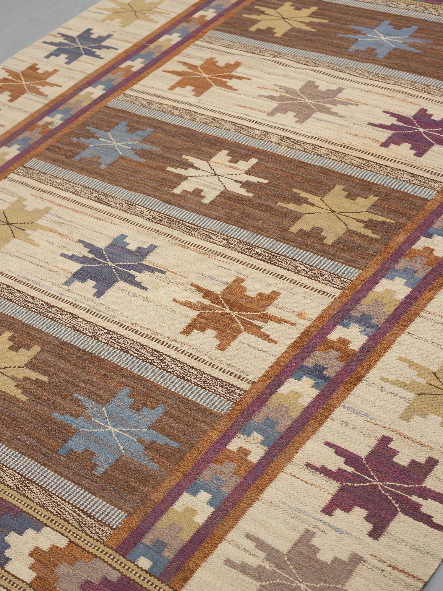 Märta Måås-Fjetterström, A carpet, "Höstmattan", flat weave, ca 325,5-328 x 225-226,5 cm, signed AB MMF.