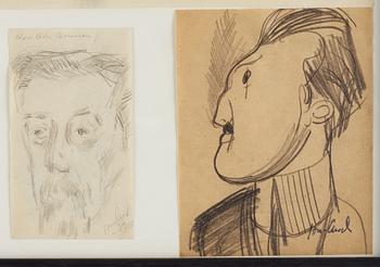 John Jon-And, oencil drawing, 6 framed together., signed.