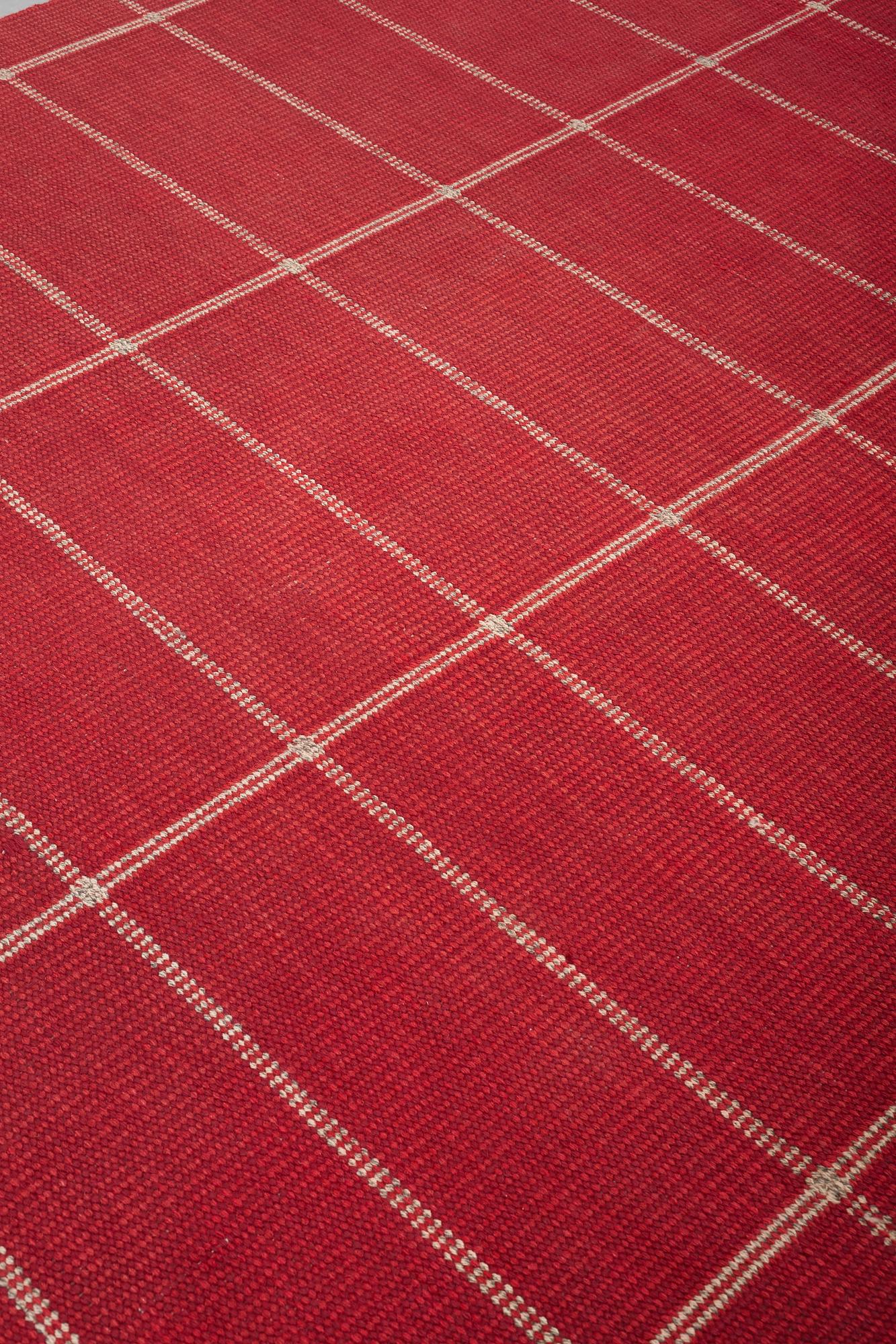 A CARPET, flat weave, ca 234,5 x 170,5 cm, signed NKT (Nordiska Kompaniets Textilkammare).