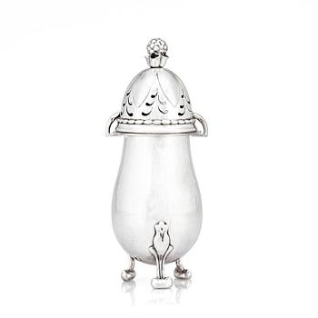 Georg Jensen, an 830/1000 silver sugar castor, Copenhagen, Denmark, ca 1915-1919, design nr 69.