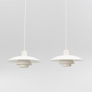 Poul Henningsen, a pair of 'PH 4/3' ceiling lamps, Louis Poulsen, Denmark.