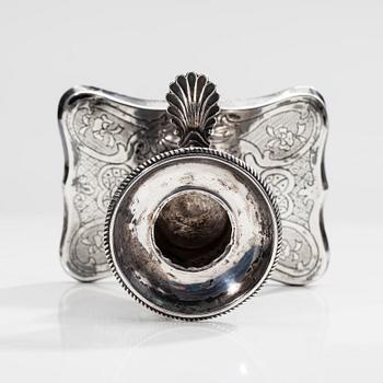 LJUSSTAKE, silver, Olof Robert Lundgern, Åbo 1873.