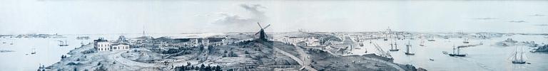 A LITHOGRAPHY, Panoramic view of Helsinki, as seen from Kalliolinna.
