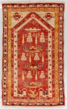 A rug, antique Kirşehir probably, prayer rug, ca 166 x 100-104 cm, Central Anatolia.