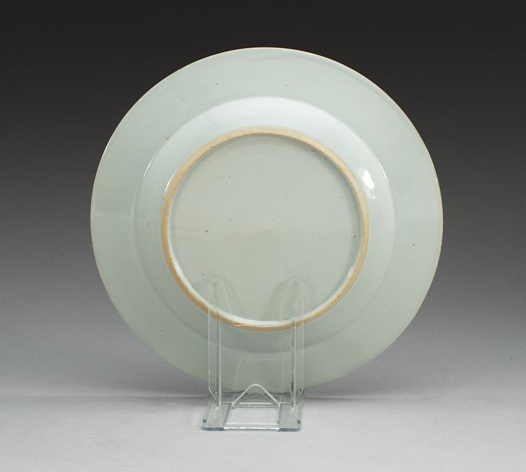 TALLRIK, kompaniporslin. Qing dynastin, Qianlong (1736-95).