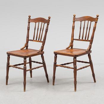 A pair of early 20th century, Jugend chairs.