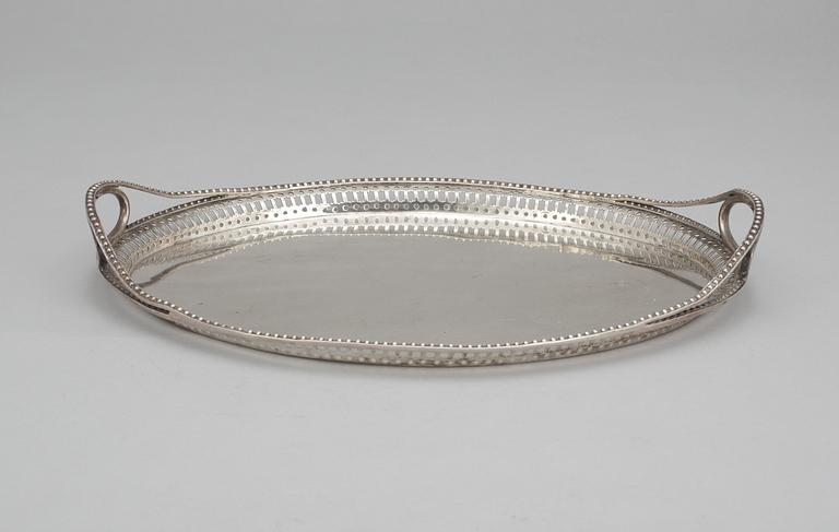 A Russian silver tray, 1809.
