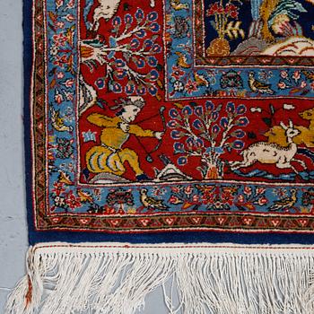 A carpet, Old Qum, probably, ca 289 x 159 cm.