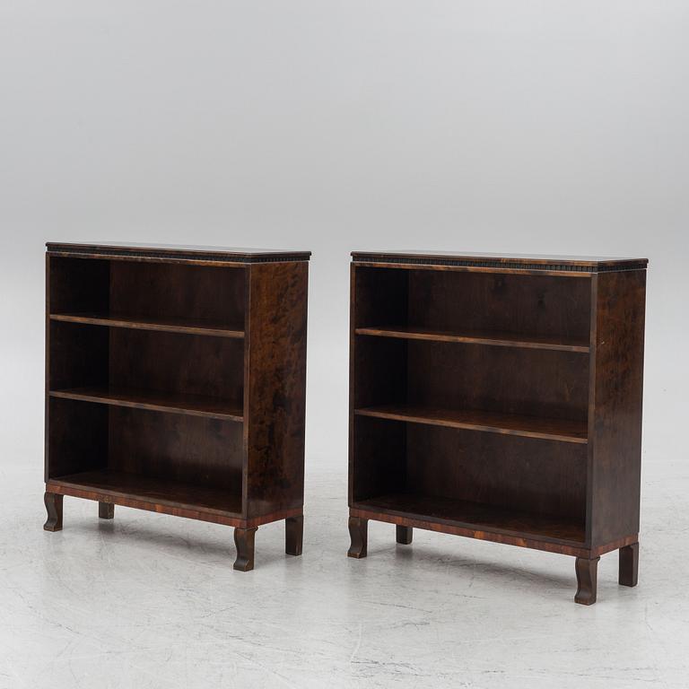 Bookcases, a pair, functionalist, 1920s/30s.