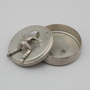 A PEWTER BUTTON BOX, 'Originell', Widerholm & Dahlberg, Eskilstuna.