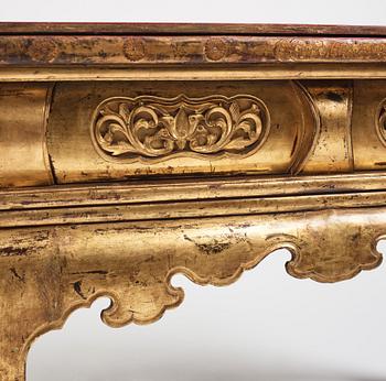 A Japanese lacquered and qilded Buddhist altar table or Butsudan.  Edo period (1603-1868).